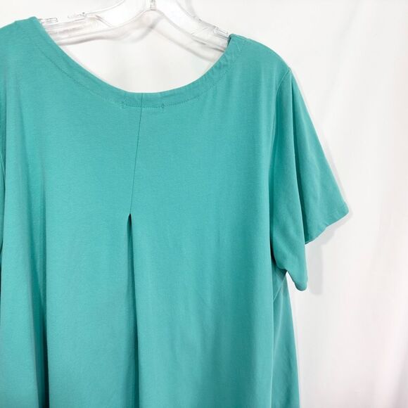 Jessica London 30W 32W Top‎ 3X Green Short Sleeve Tee Swing Trapeze A Line 790 - Picture 7 of 10